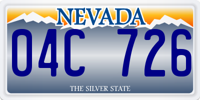 NV license plate 04C726