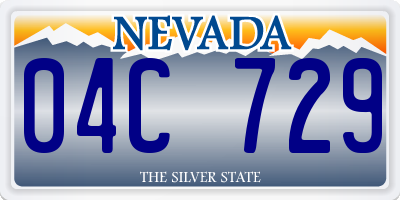 NV license plate 04C729
