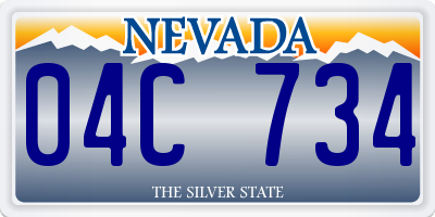 NV license plate 04C734
