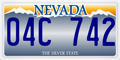 NV license plate 04C742