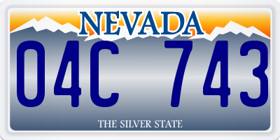 NV license plate 04C743