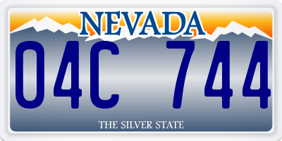 NV license plate 04C744
