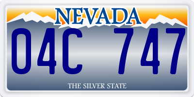 NV license plate 04C747