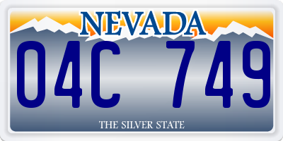 NV license plate 04C749