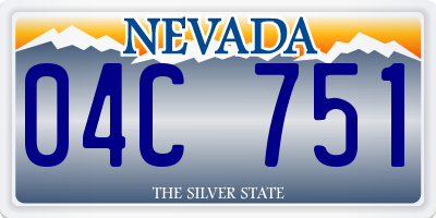 NV license plate 04C751