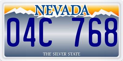 NV license plate 04C768