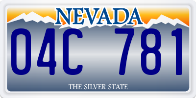 NV license plate 04C781