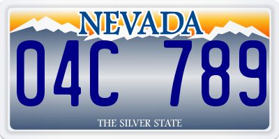 NV license plate 04C789