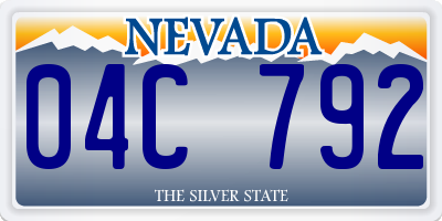 NV license plate 04C792