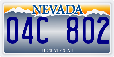 NV license plate 04C802