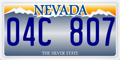 NV license plate 04C807