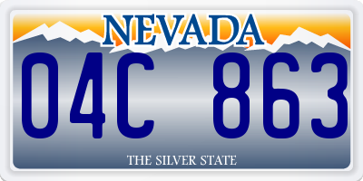 NV license plate 04C863