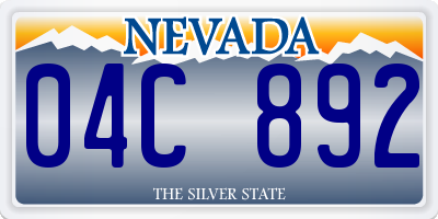 NV license plate 04C892