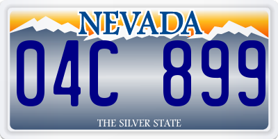 NV license plate 04C899