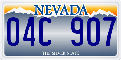 NV license plate 04C907