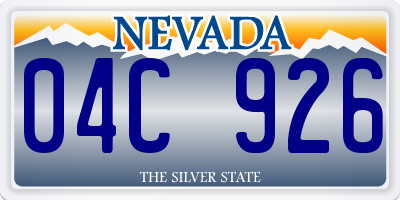 NV license plate 04C926