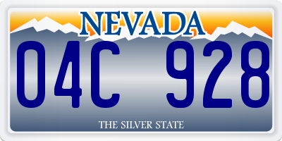 NV license plate 04C928