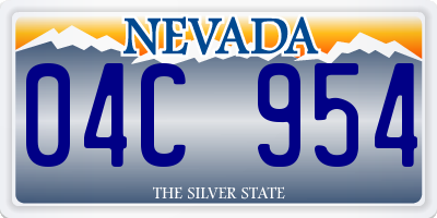 NV license plate 04C954