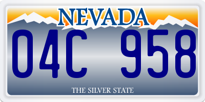 NV license plate 04C958