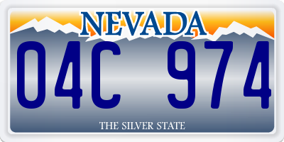 NV license plate 04C974