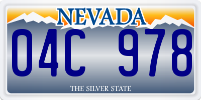 NV license plate 04C978
