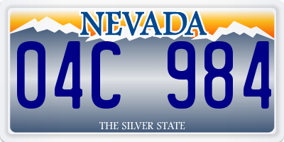 NV license plate 04C984