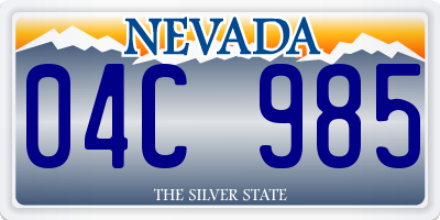 NV license plate 04C985