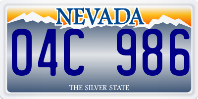 NV license plate 04C986