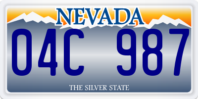NV license plate 04C987