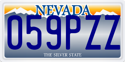 NV license plate 059PZZ