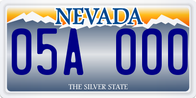 NV license plate 05A000