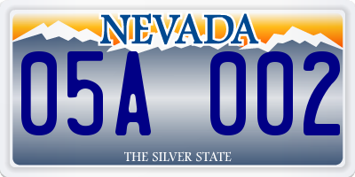 NV license plate 05A002