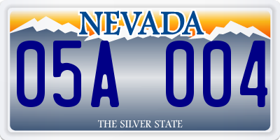 NV license plate 05A004