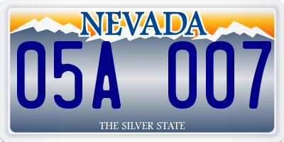 NV license plate 05A007