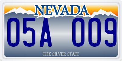 NV license plate 05A009