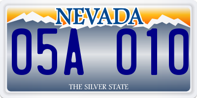 NV license plate 05A010