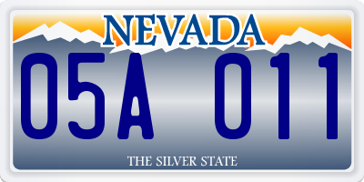 NV license plate 05A011