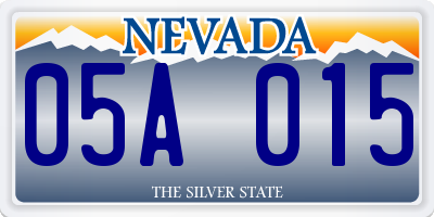 NV license plate 05A015