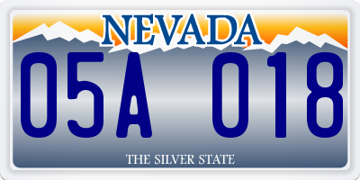 NV license plate 05A018