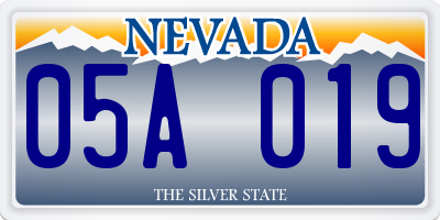 NV license plate 05A019