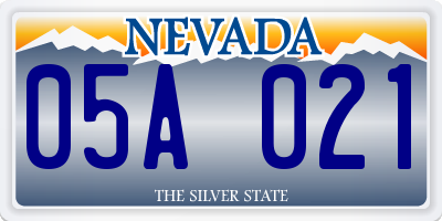 NV license plate 05A021