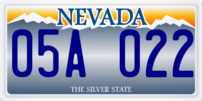 NV license plate 05A022