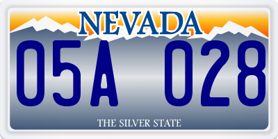 NV license plate 05A028