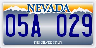 NV license plate 05A029