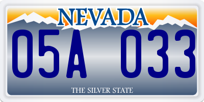 NV license plate 05A033