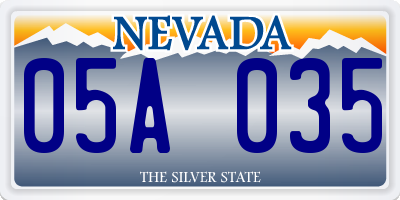 NV license plate 05A035