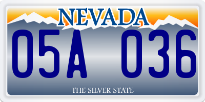 NV license plate 05A036
