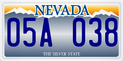 NV license plate 05A038