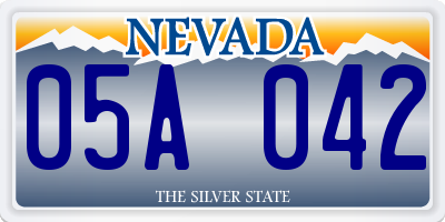 NV license plate 05A042