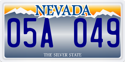 NV license plate 05A049